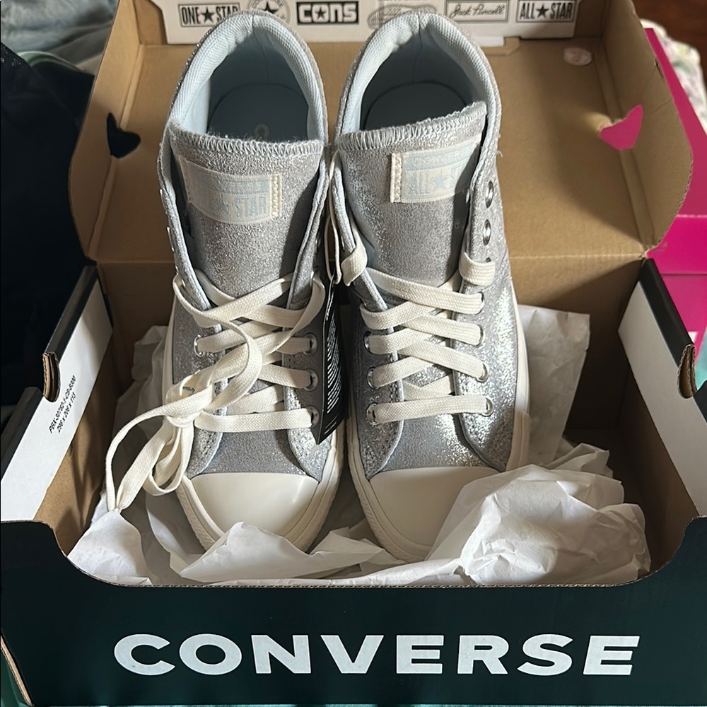 Converse Silver High-Top Sneakers